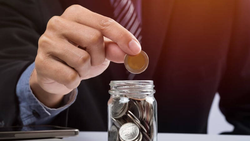 Financial deposits and savings concept
